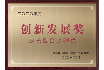 创新发展奖 成长型企业30优